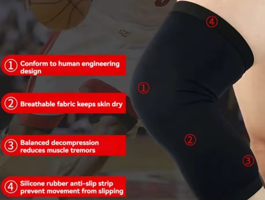 GOBYGO 1Pcs Basketball Sports Knee Pads Elastic Knitted Compression Leg Warmers Outdoor Running Cycling Mountaineering Men Women